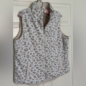Thread & Supply Reversible Leopard Print Fleece & Quilted Vest - Size L
